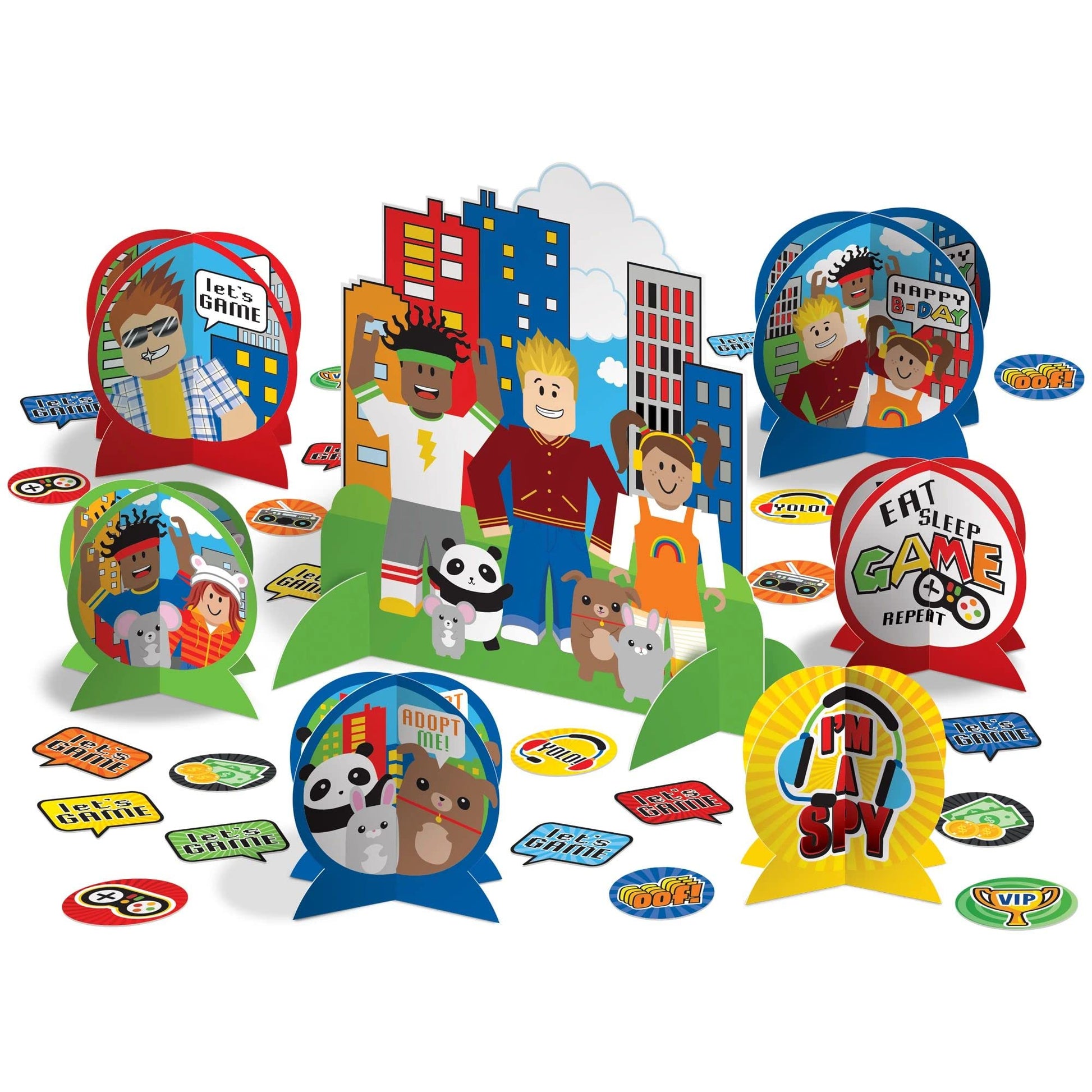 Party Town Table Decorating Kit - 27 Pc Set - Perfect for Birthdays, Holidays, and Kids Events