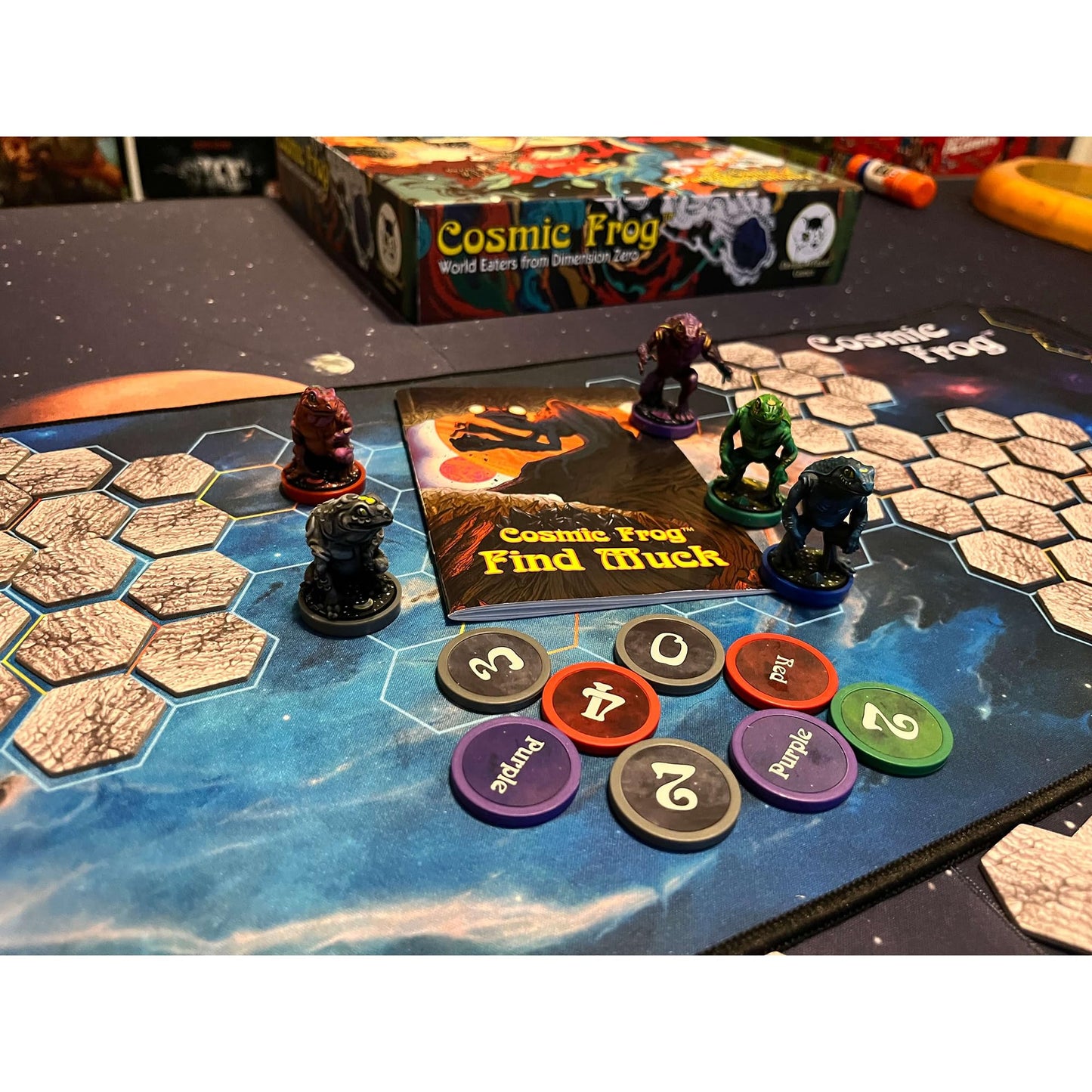 Devious Weasel Games Cosmic Frog: Find Muck Expansion - Devious Weasel Games, Adds Mental Combat, Lands & Chip System, Ages 14+, 2-6 Players
