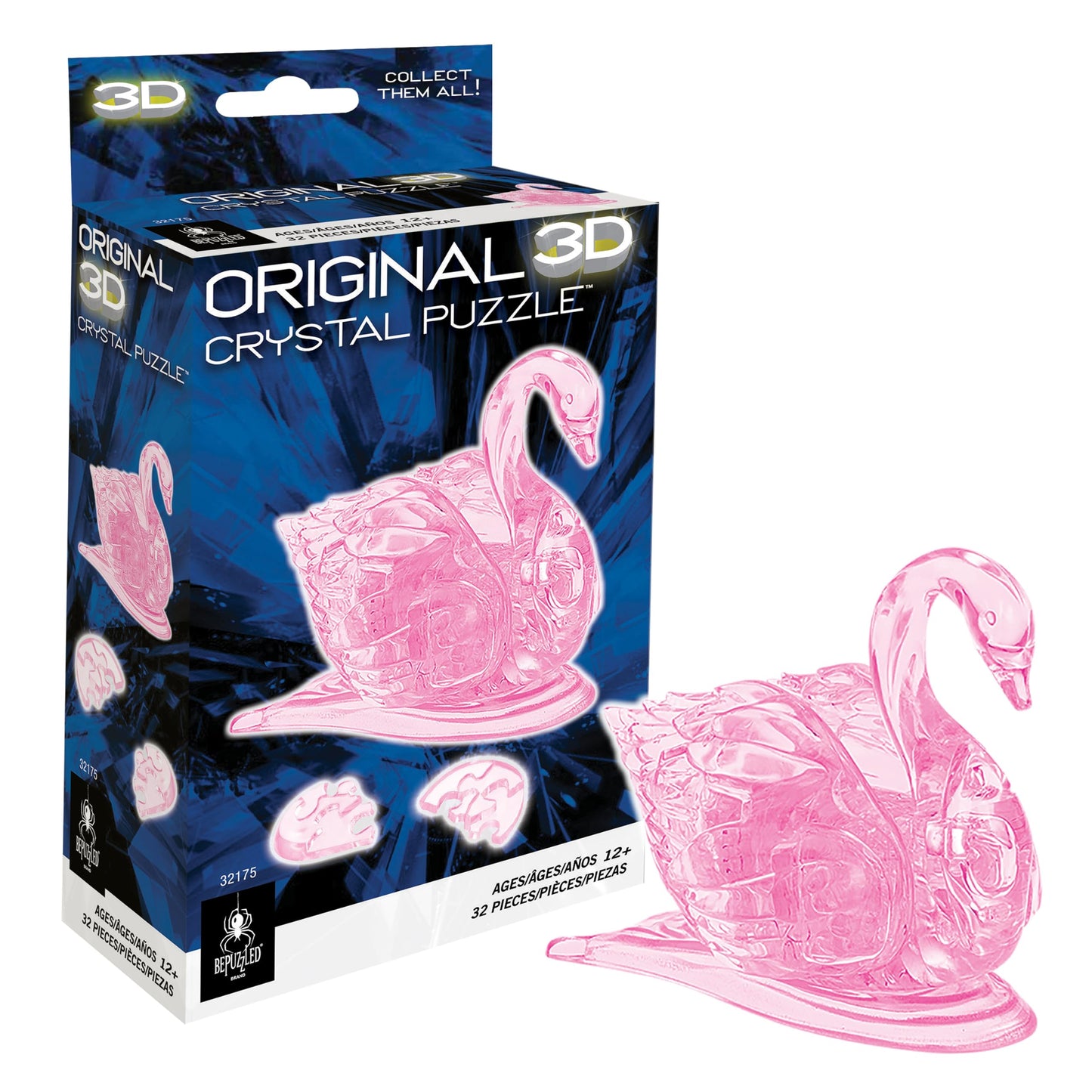 Swan II Crystal 3D Puzzle, 32-Pc Brain Teaser, Ages 12+