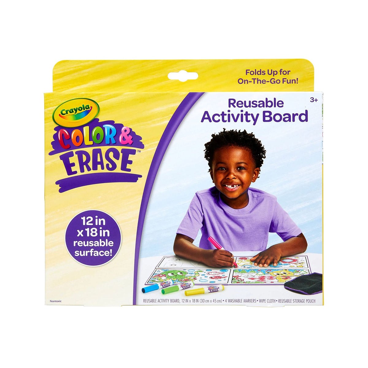 Crayola Color and Erase Reusable Activity Board, Gift for Kids, Ages 3, 4, 5, 6