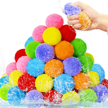 70 Pcs Reusable Water Balls with Mesh Bag,Outdoor Water Balloons for Kids,Soft Water Absorbent Balls for Outdoor Water Games,Pool,Beach,Activities