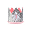 MUWEOL Snowflake 1st Birthday Crown - Winter Onederland 1st Birthday Party Decorations For Baby Girls?Silver And Pink Crown