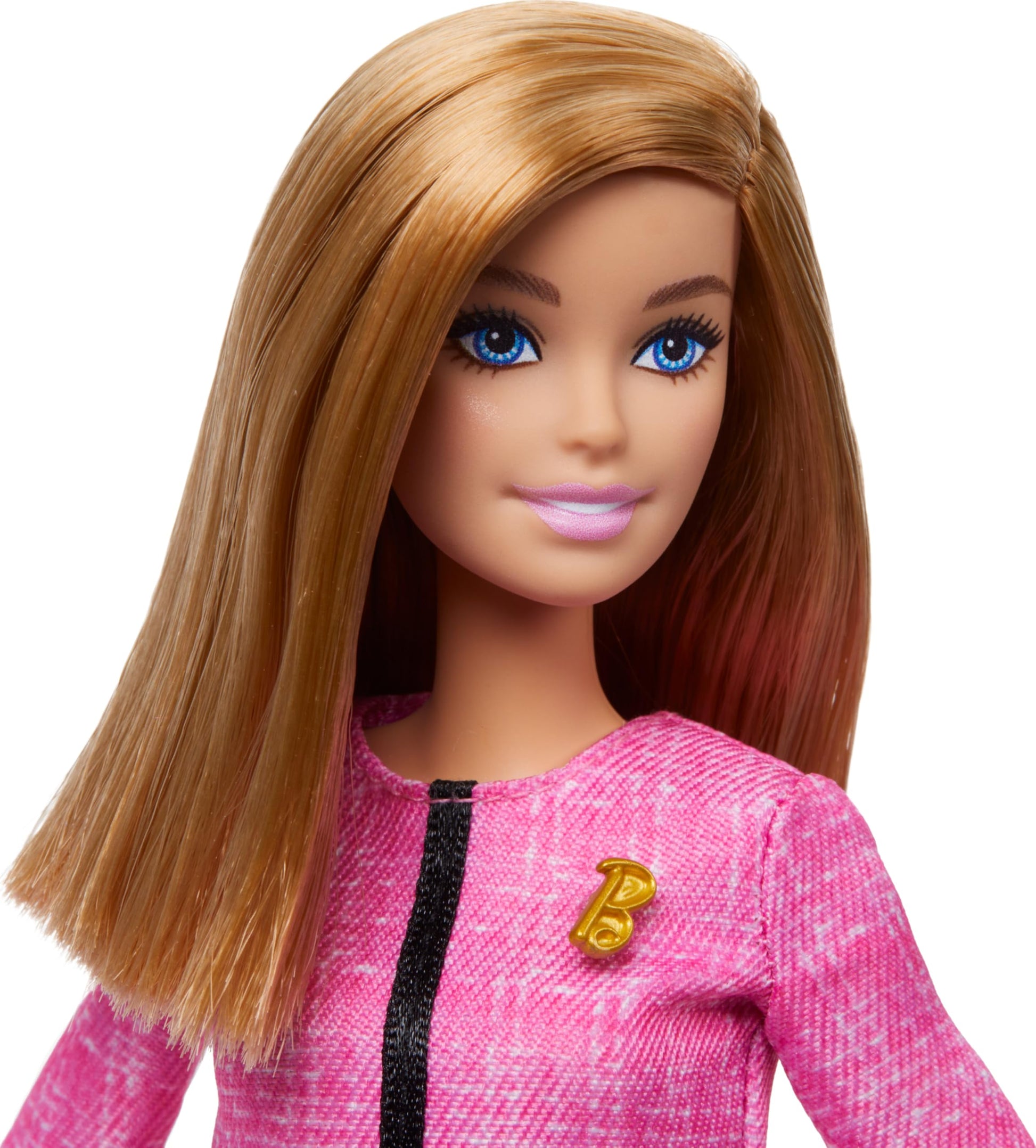 Barbie Careers Doll & Accessories, Future Leader with Blonde Hair Wearing Outfit with 2 Golden Bracelets & “B” Pin, Includes Sticker for Kids