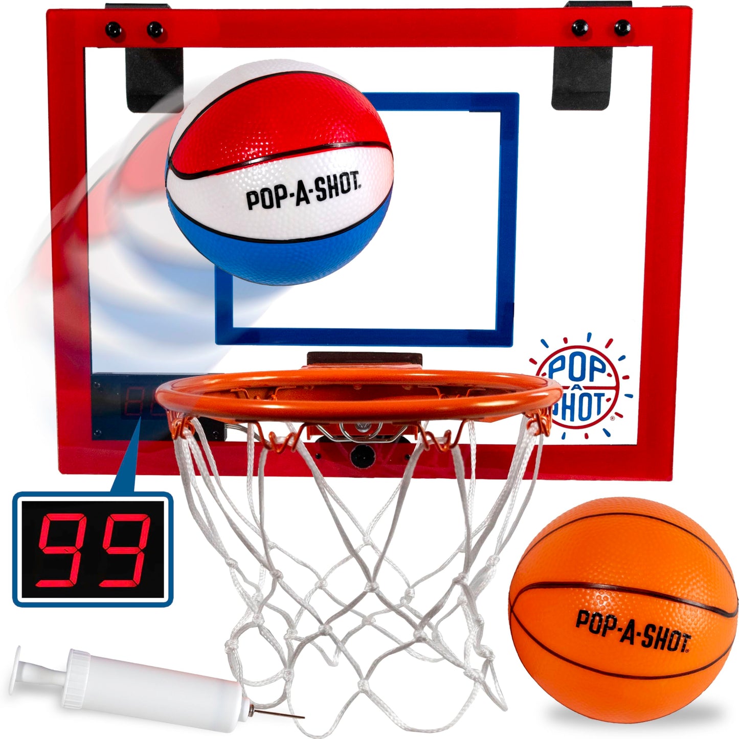 Pop-A-Shot Super Slam | Over the Door Mini Basketball Hoop Built for Dunks
