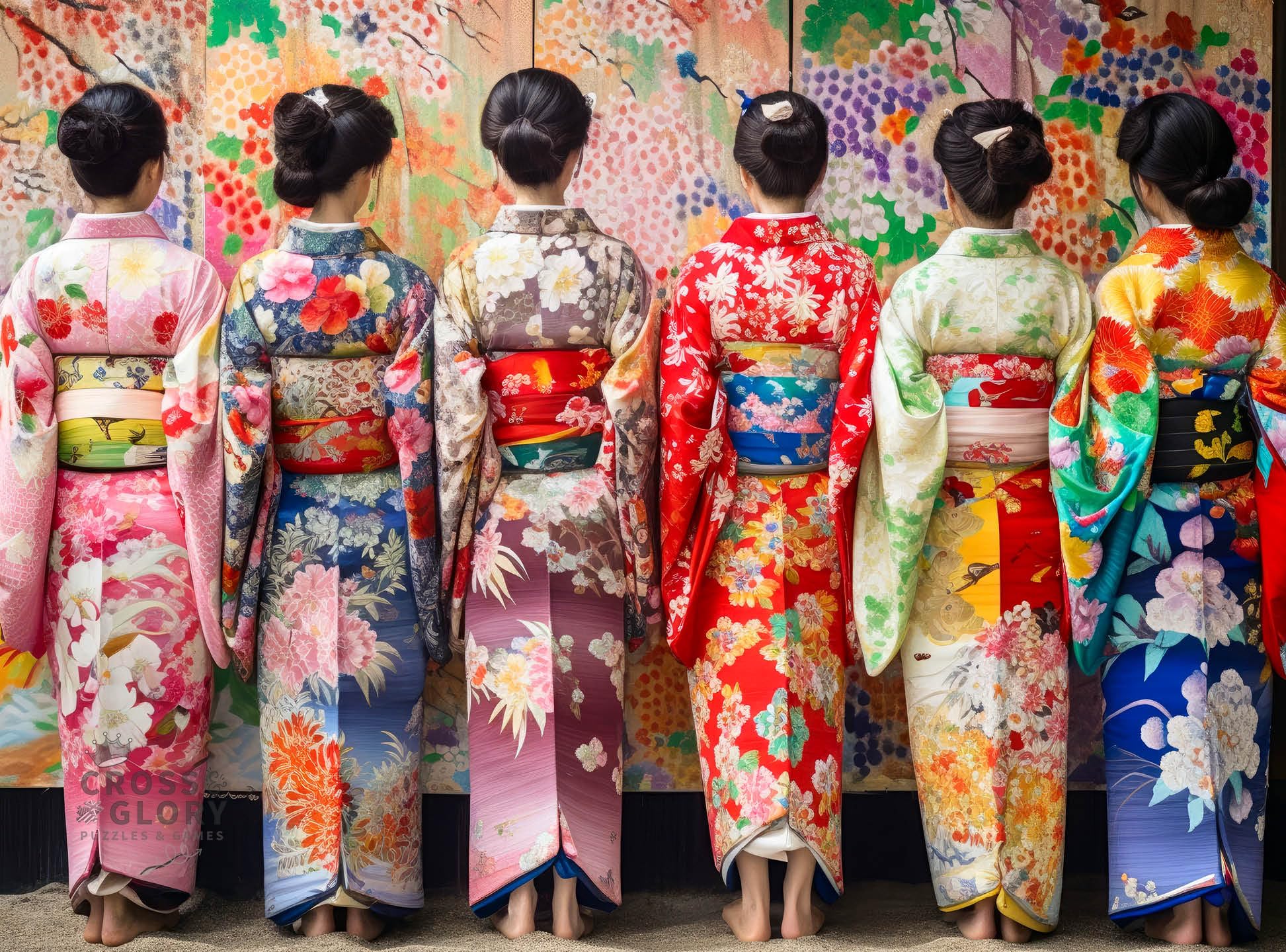 Cross & Glory | Jigsaw Puzzles for Adults | Elegant Kimono Beauties