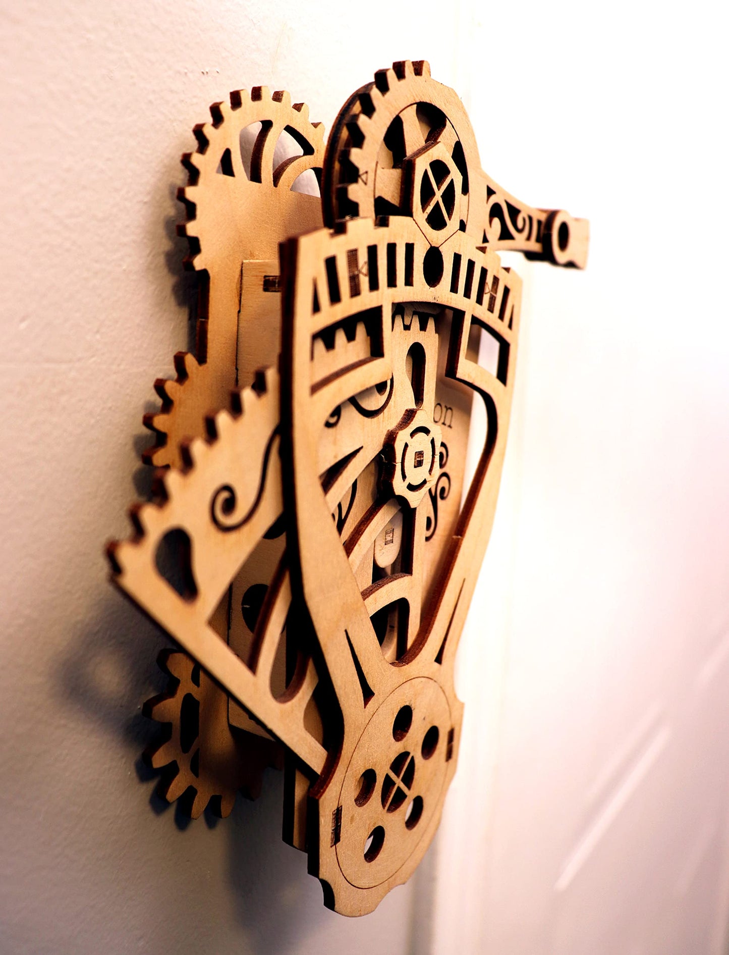 ABONG Gear and Cam Light Switch 3D Wood Model Kit | Includes 41 Pieces and Video Build Guide | Replaces Basic Light Switch Cover | Decorate Yourself