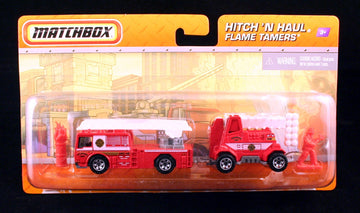 Fire Truck Flame Tamers Matchbox Hitch 'N Haul Die-Cast 1:64 Scale Vehicle & Accessories Set