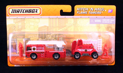 Fire Truck Flame Tamers Matchbox Hitch 'N Haul Die-Cast 1:64 Scale Vehicle & Accessories Set