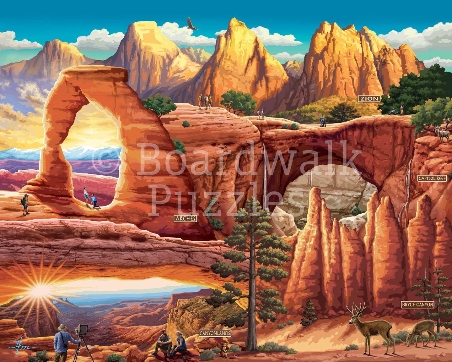 Boardwalk Utah's 5 National Parks 210 Piece Personal Puzzle, Jigsaw Puzzles with Premium Box, Utah Gifts for Adults, 6"x8"