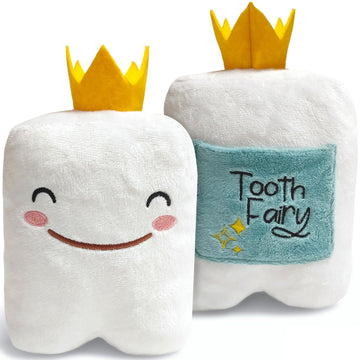 Cairn Tooth Fairy Pillow for Boys and Girls - Soft Plush Tooth Fairy Box Alternative with Pocket - Modern Keepsake Gift for Kids Losing Teeth