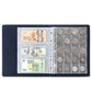 MUDOR 4 Ring Empty Stamp Binder for Coins, Banknotes Collectors,Blue