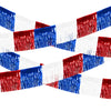 4th of July Decorations 4 Pack Tinsel Foil Fringe Garland Curtains Streamers Hanging Red White Blue Fringe Backdrop Banner for Parade Floats