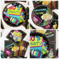 Hegbolke 80s Party Supplies - 122 Pcs Plates, Napkins, Tablecloth Set for Back to the 80s Party Decorations - Serves 40