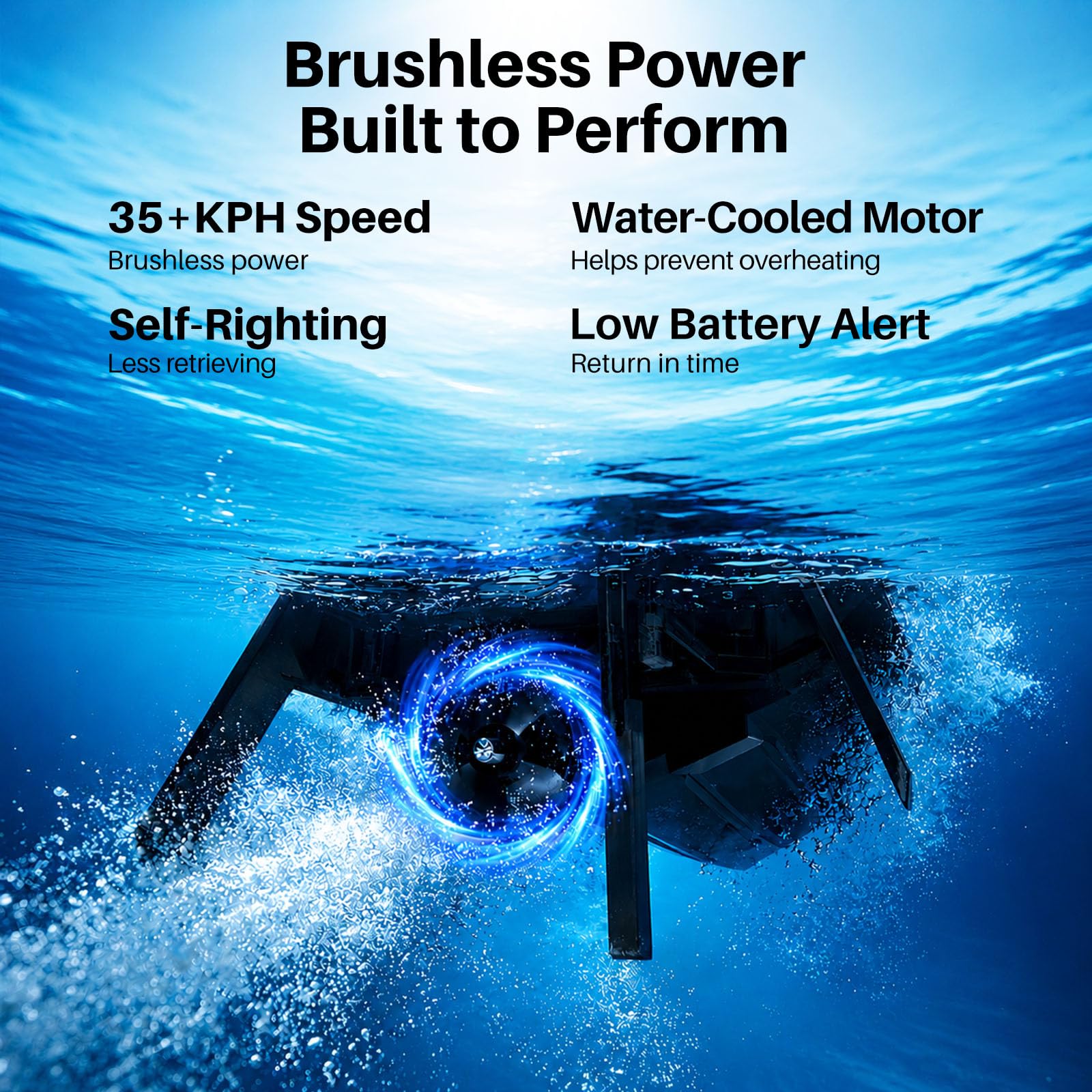 Geyiie Brushless RC Boat for Adults & Teens, 35+ KPH, Self-Righting