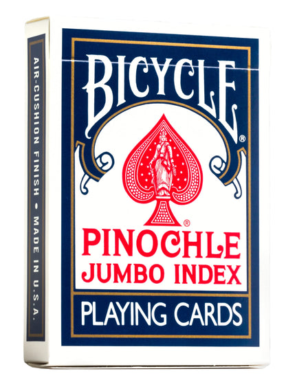 Bicycle Jumbo Pinochle Playing Cards - Large Print Easy to Read Numbers Suits Deck of Cards - Pinochle Deck