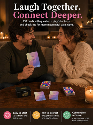 Couples Games for Adults, 150 Conversation Cards for Couples with Challenges and Check-ins, Date Night Relationship Questions Card Game, Romantic Gift