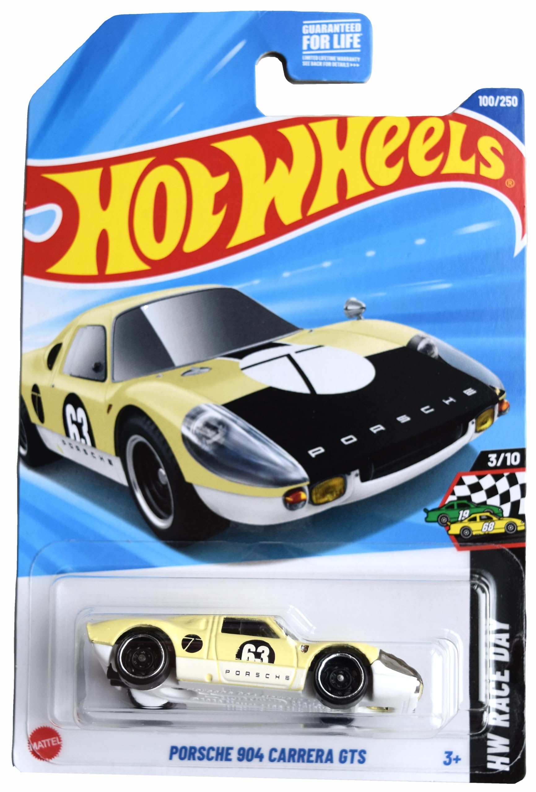 Hot Wheels Porsche 904 Carrera GTS, HW Race Day 3/10 [Yellow] 100/250