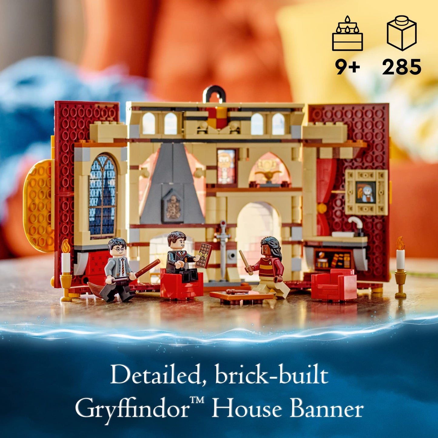Lego Harry Potter Gryffindor House Banner Set 76409 With LEGO Building Elements, Hogwarts Castle Common Room Toy or Wall Display, Fold Up Travel Toy,