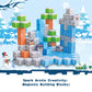 113PCS 1'' Magnetic Blocks, Magnetic Building Cube Toys for Kids, STEM Montessori Stacking, Sensory Education Toys for Toddlers Building World Set
