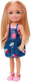Barbie Club Chelsea Doll (6-inch Blonde) Wearing Graphic Top and Jean Skirt, for 3 to 7 Year Olds