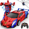Transform Remote Control Car, RC Cars for 3-12 Year Old Boys Girls One-Button Deformation 2.4Ghz 1:18 Scale Transforming 360°Rotation Robot Toys