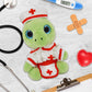 DolliBu Nurse Stuffed Animal Dress Up Set - Red Hospital Outfit with Cap and Nurse Dress Costume - Pretend Play Accessories for Teddy Bears - Small