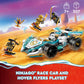LEGO NINJAGO Zane’s Dragon Power Spinjitzu Race Car 71791 Building Toy Set, Features a Ninja Car, 2 Hover Flyers, Dragon Toy, and 4 Minifigures, Gift