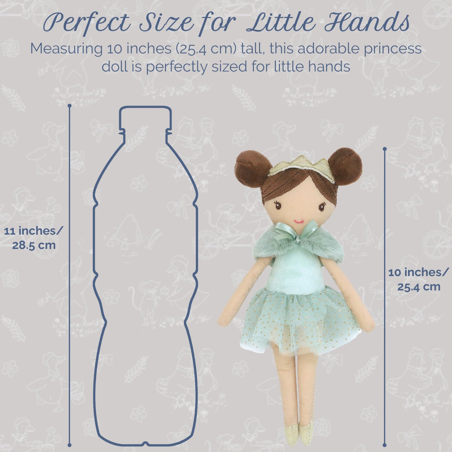 MON AMI Joelle Princess Pocket Doll, 10-Inch Plush Collectible Girls
