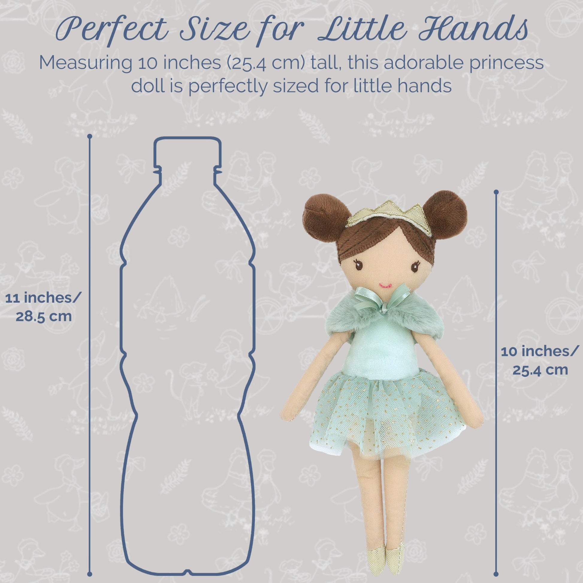 MON AMI Joelle Princess Pocket Doll, 10-Inch Plush Collectible Girls