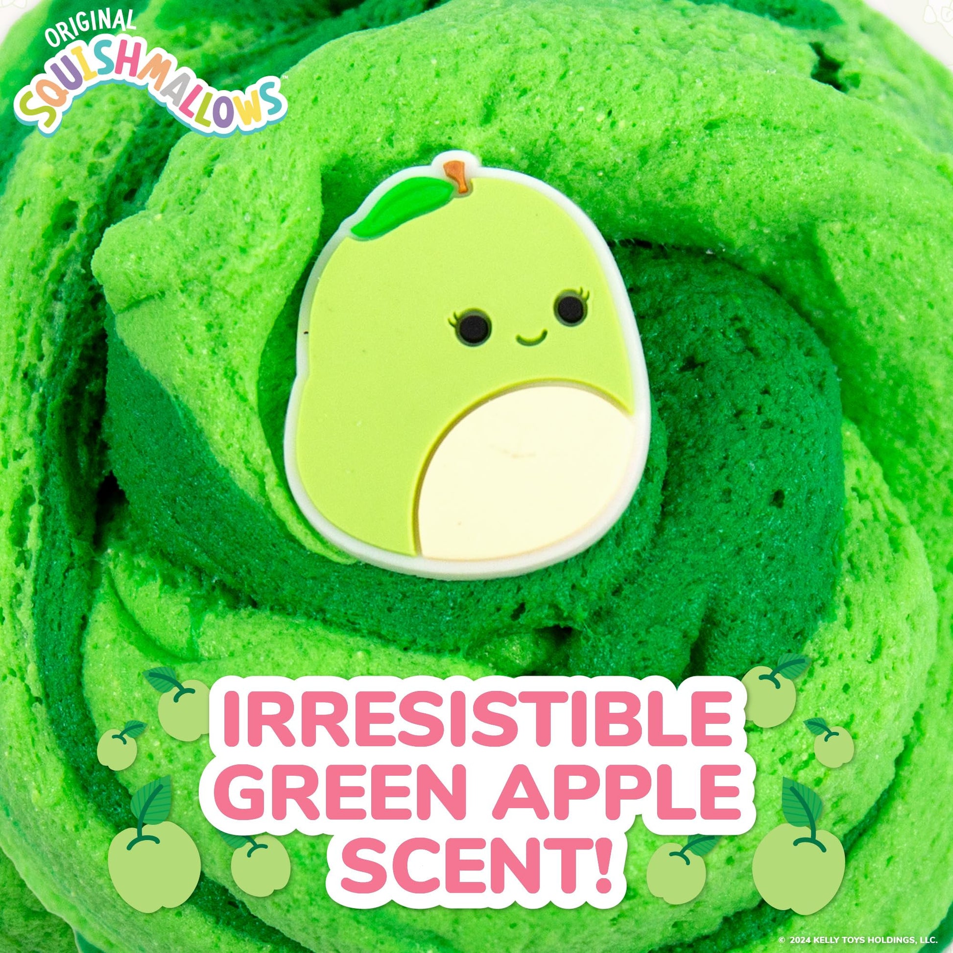 Original Squishmallows Scented Slime Jar, Green Apple, Ashely the Apple