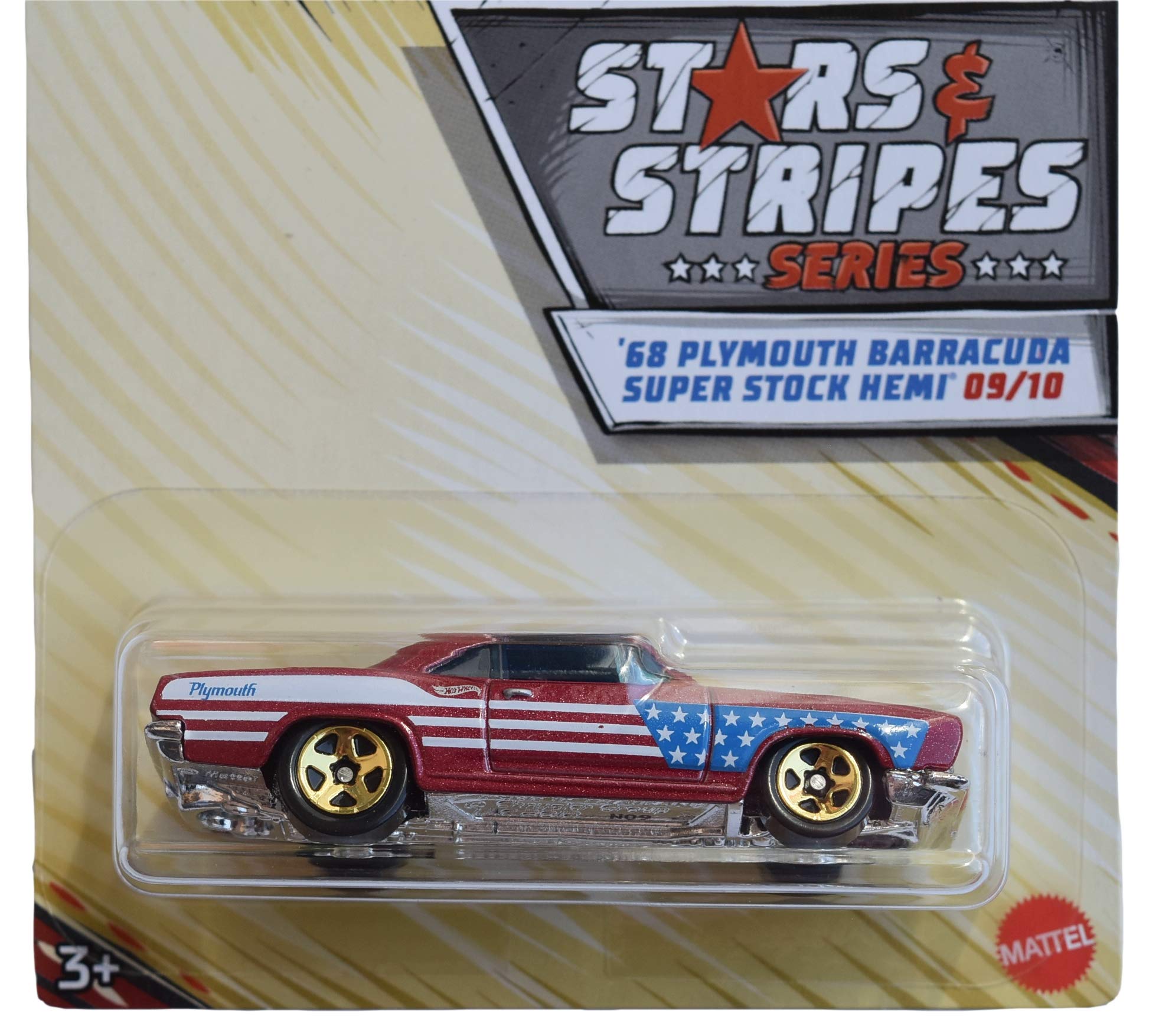 Hot Wheels Stars & Stripes Series '68 Plymouth Barracuda Super Stock Hemi 9/10, red