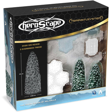 Renegade Game Studios Heroscape Terrain Expansion: The Snow Fields of Valhalla with 120 Hex-Tiles & 2 Evergreen Trees