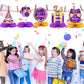 WINPOGEE Purple Gold 9pcs Birthday Decorations Honeycomb Centerpieces for Women Men Happy Birthday Table Topper Decor