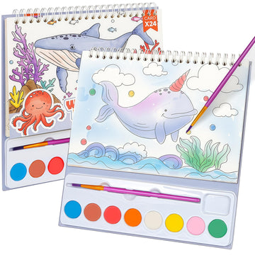 Watercolor Painting Coloring Books, Paint with Water Arts & Crafts Kit for Kids, Travel Activities Art Supplies Party Favors Exchange Birthday Gifts