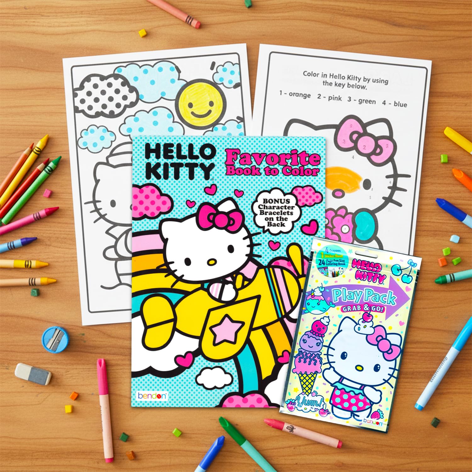 SANRIO Hello Kitty Coloring Book Set - Bundle with Activity Book and Play Pack Featuring Hello Kitty Plus Stickers, Crayons, More Coloring Set