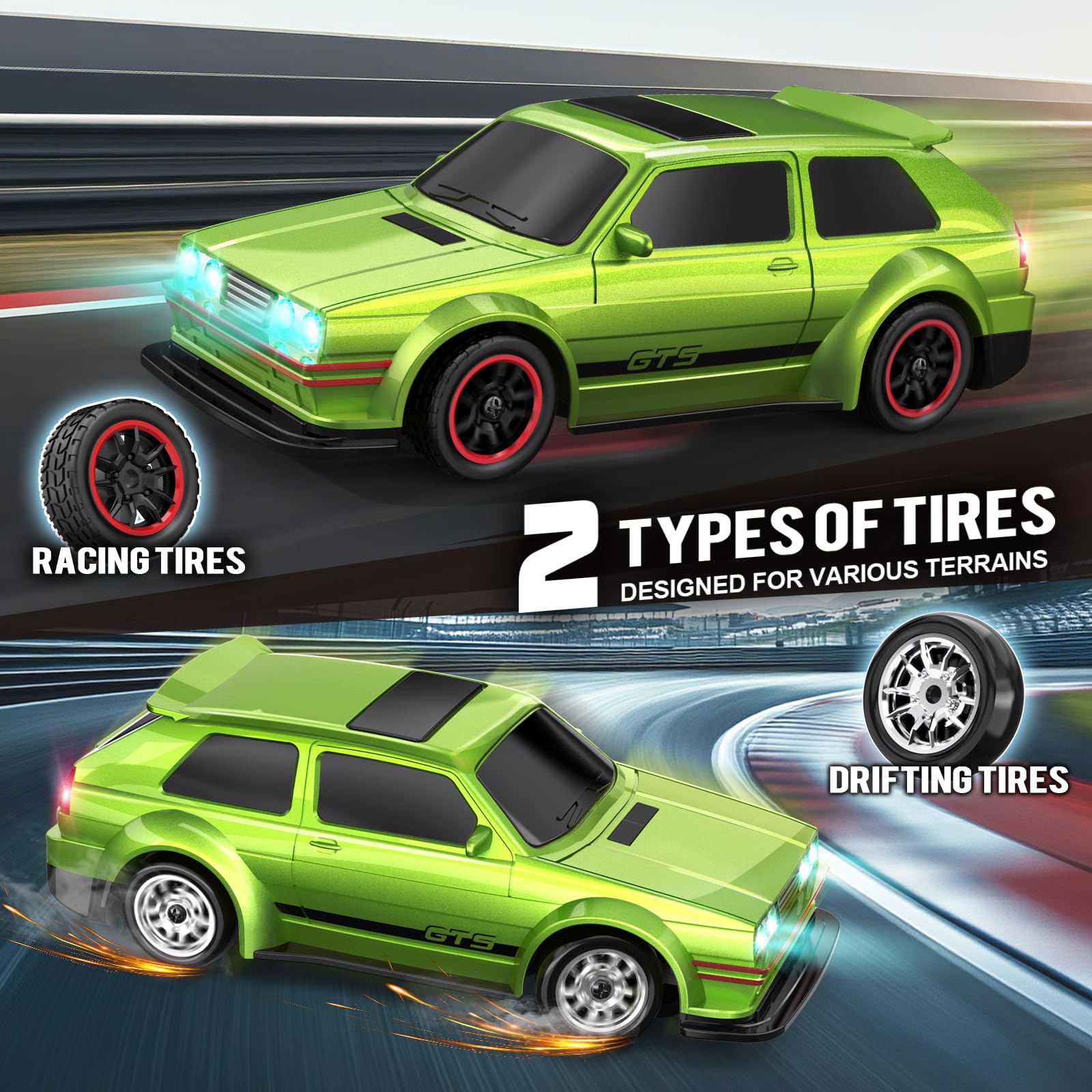 Dingdongwu 1/43 Mini RC Drift Car with Gyroscope, 4WD Full Proportional RC Car, 2.4GHZ Hobby Grade Remote Control Cars, RTR Model Vehicle, 20+KM/H