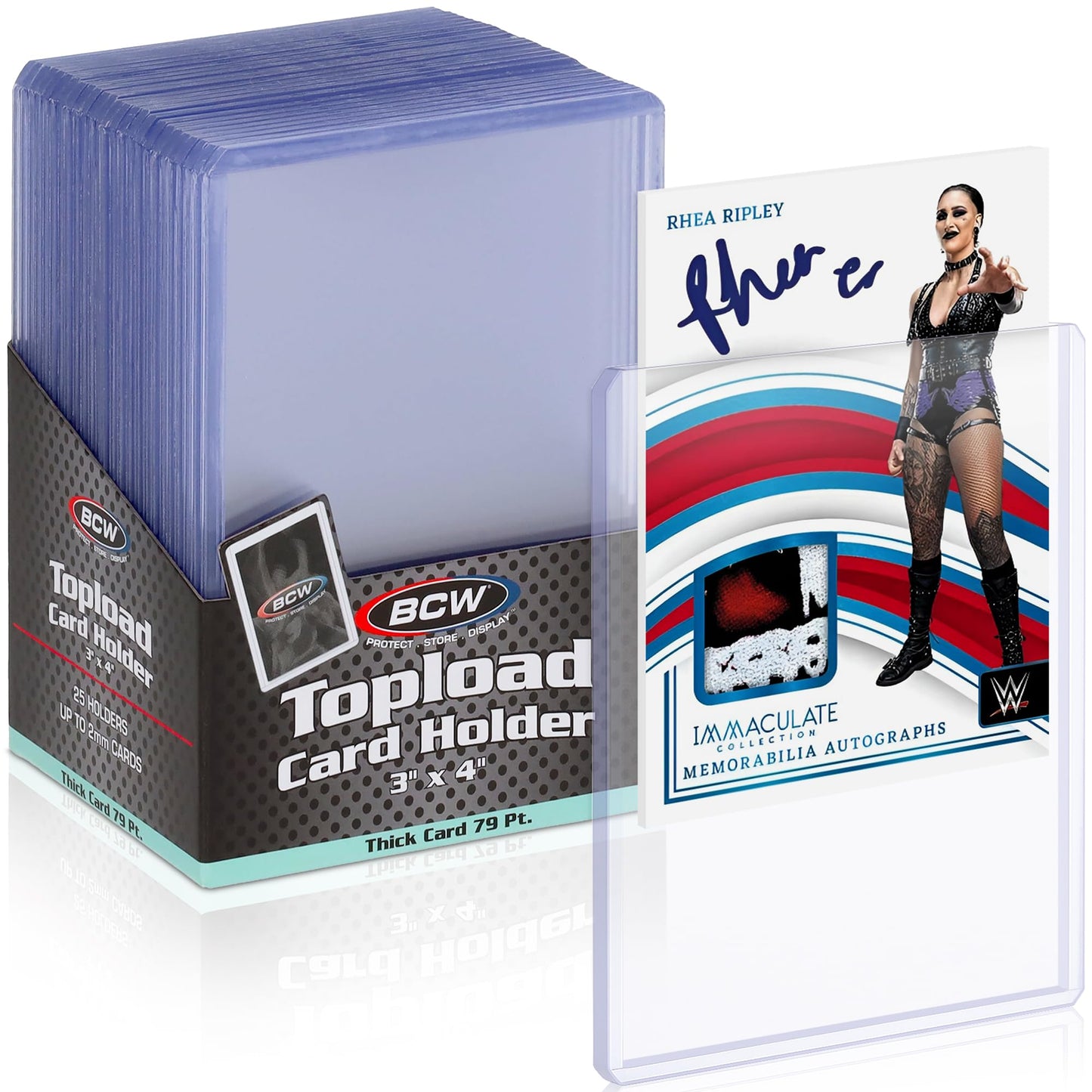 BCW 79 PT. Thick Card Topload Holder - Pack of 25 | Durable Rigid PVC Toploader | Toploaders for Memorabilia, Jersey, Patch, and Relic Cards | Ideal