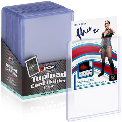 BCW 79 PT. Thick Card Topload Holder - Pack of 25 | Durable Rigid PVC Toploader | Toploaders for Memorabilia, Jersey, Patch, and Relic Cards | Ideal