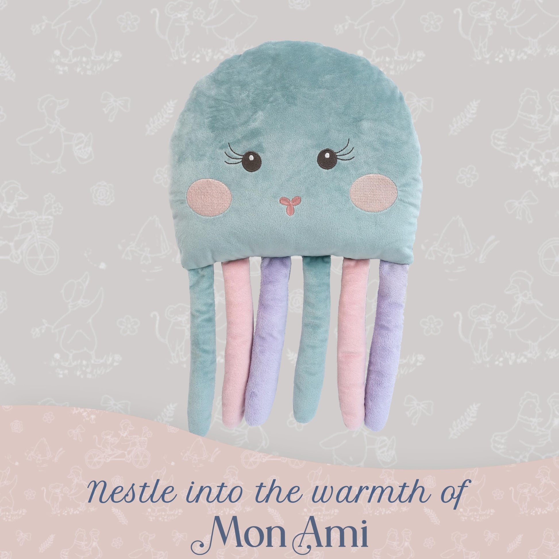 MON AMI Bubbles Octopus Accent Décor Pillow - 20x13”, Plush Stuffed Animal Hugging Pillow, Use as Toy or Room Decor, Great Gift for Kids of All Ages