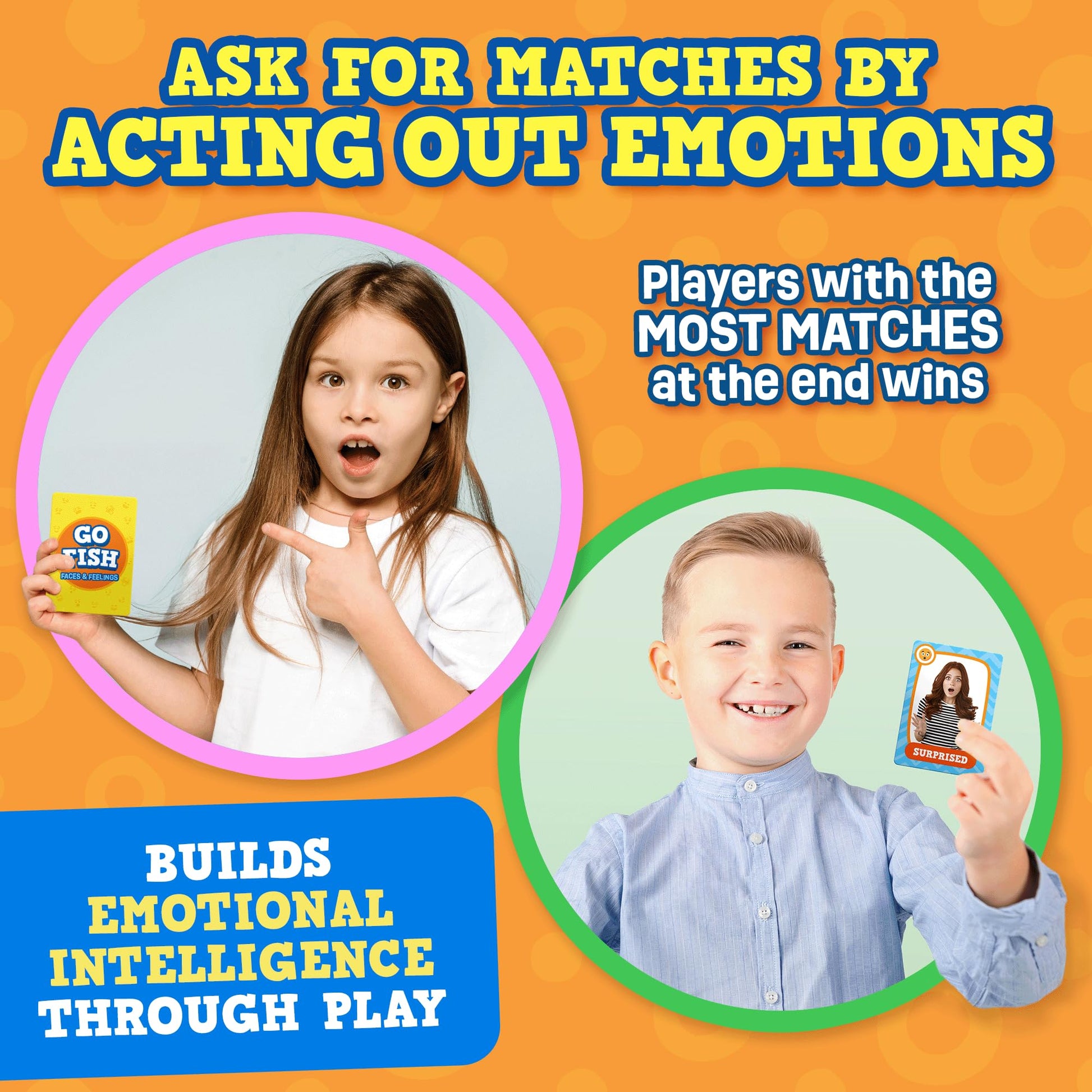 ThinkPsych Go Fish - Faces & Feelings Card Game Social Emotional Learning Game for Kids Ages 6+ | Teaches Emotions Through Play | 2-6 Players | Home