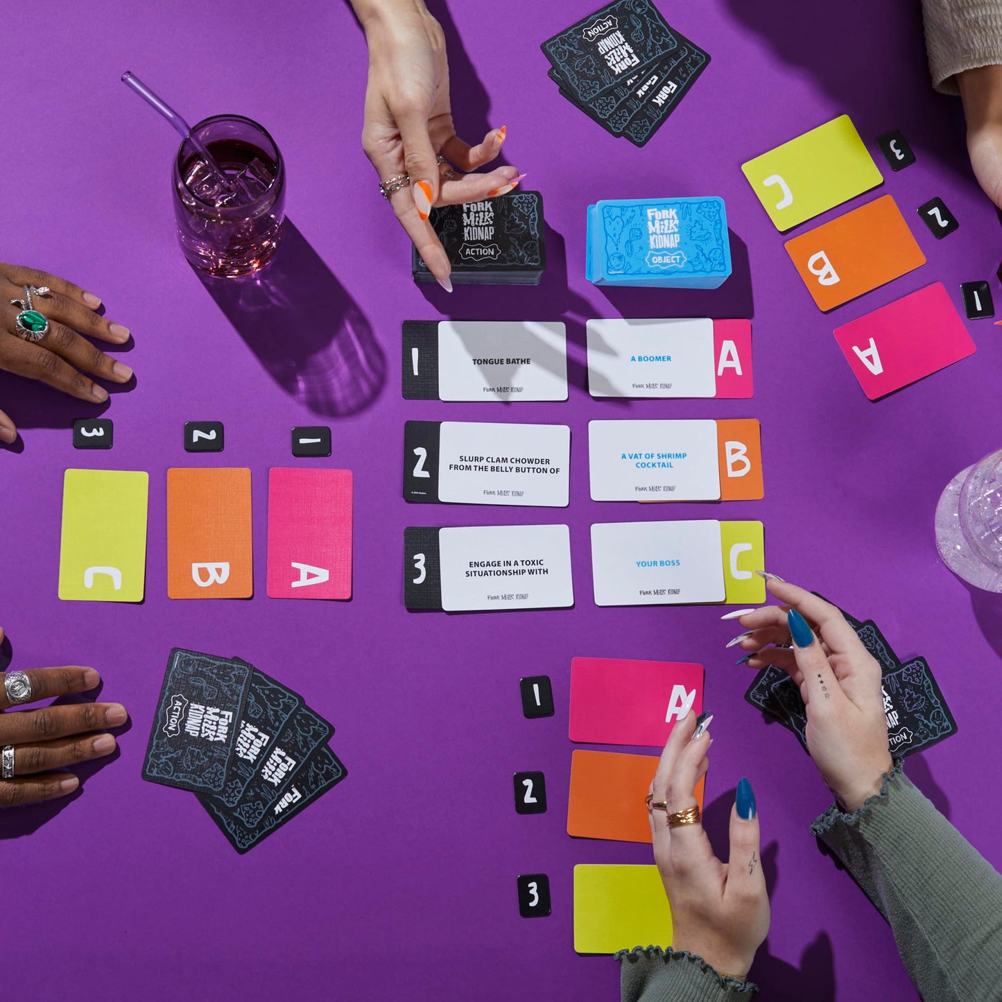 Hasbro Gaming Fork Milk Kidnap Game for Adults Only, an Adult Party Game of Questionable Choices, Ages 17+, for 3 to 10 Players, Hilarious NSFW Card