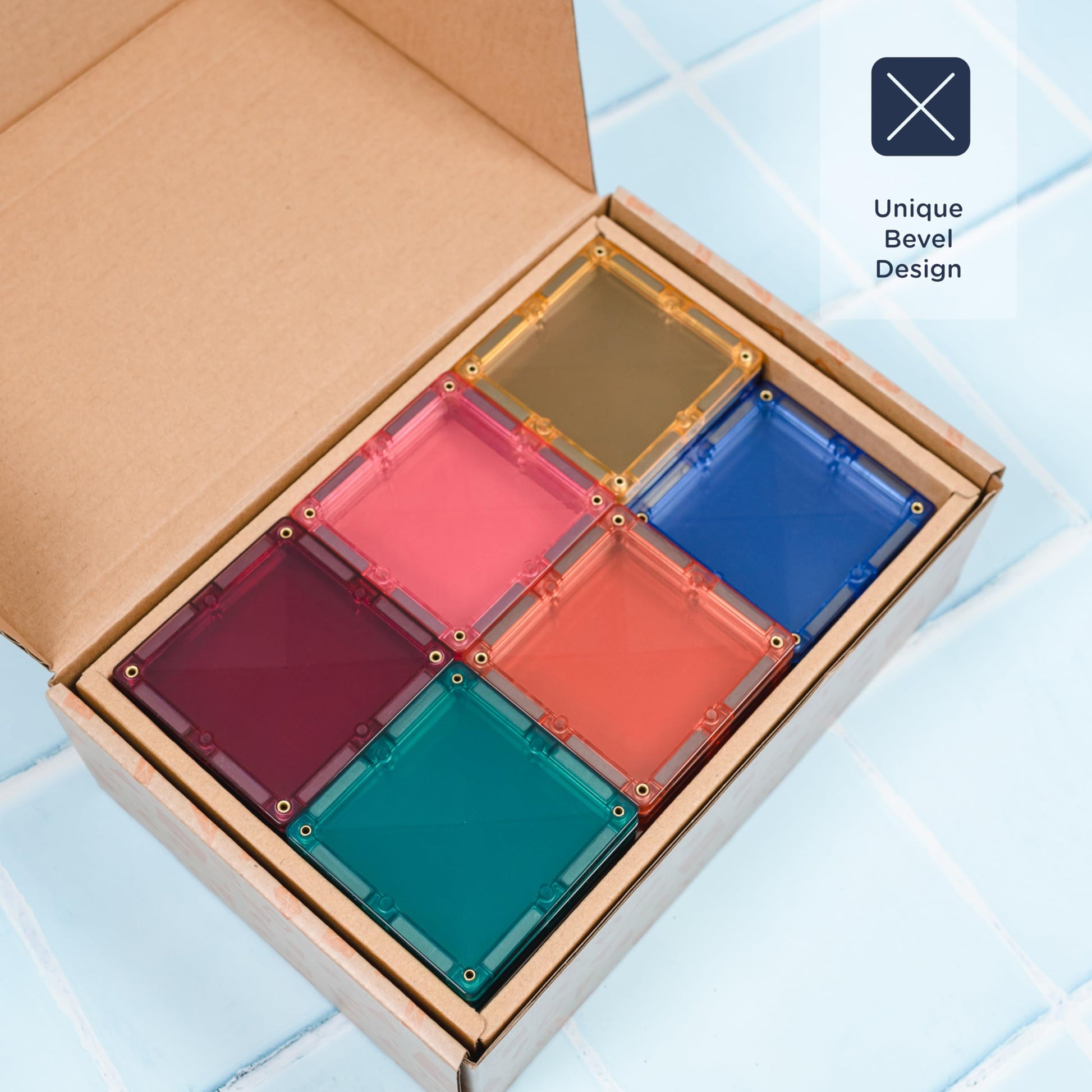 CONNETIX Magnetic Tiles Pastel Square Pack, 40 Pieces
