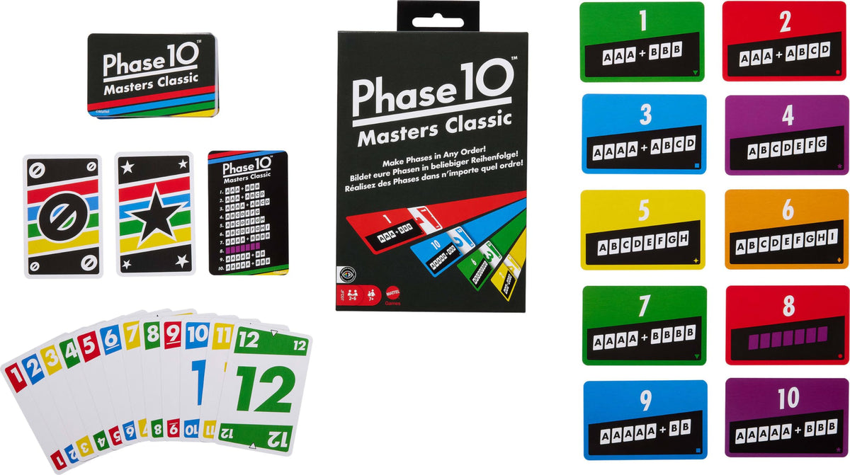 Mattel Games Phase 10 Masters Classic Card Game for Ages 7+