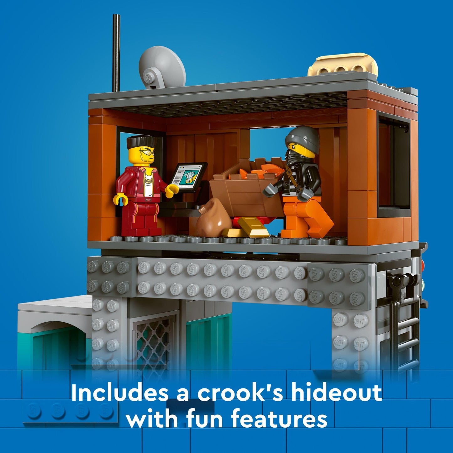 LEGO City Police Speedboat and Crooks’ Hideout Boat Toy, Fun Gift for Boys, Girls and Kids Ages 6 and Up who Love Pretend Play Toys, Includes a Jet