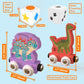 ORBRIUM Wooden Train Set Magnetic Dinosaur Trains Montessori STEM Toys Number Counting Shapes Colors Dice Game Mat Bag for Toddlers Kids Grandkids