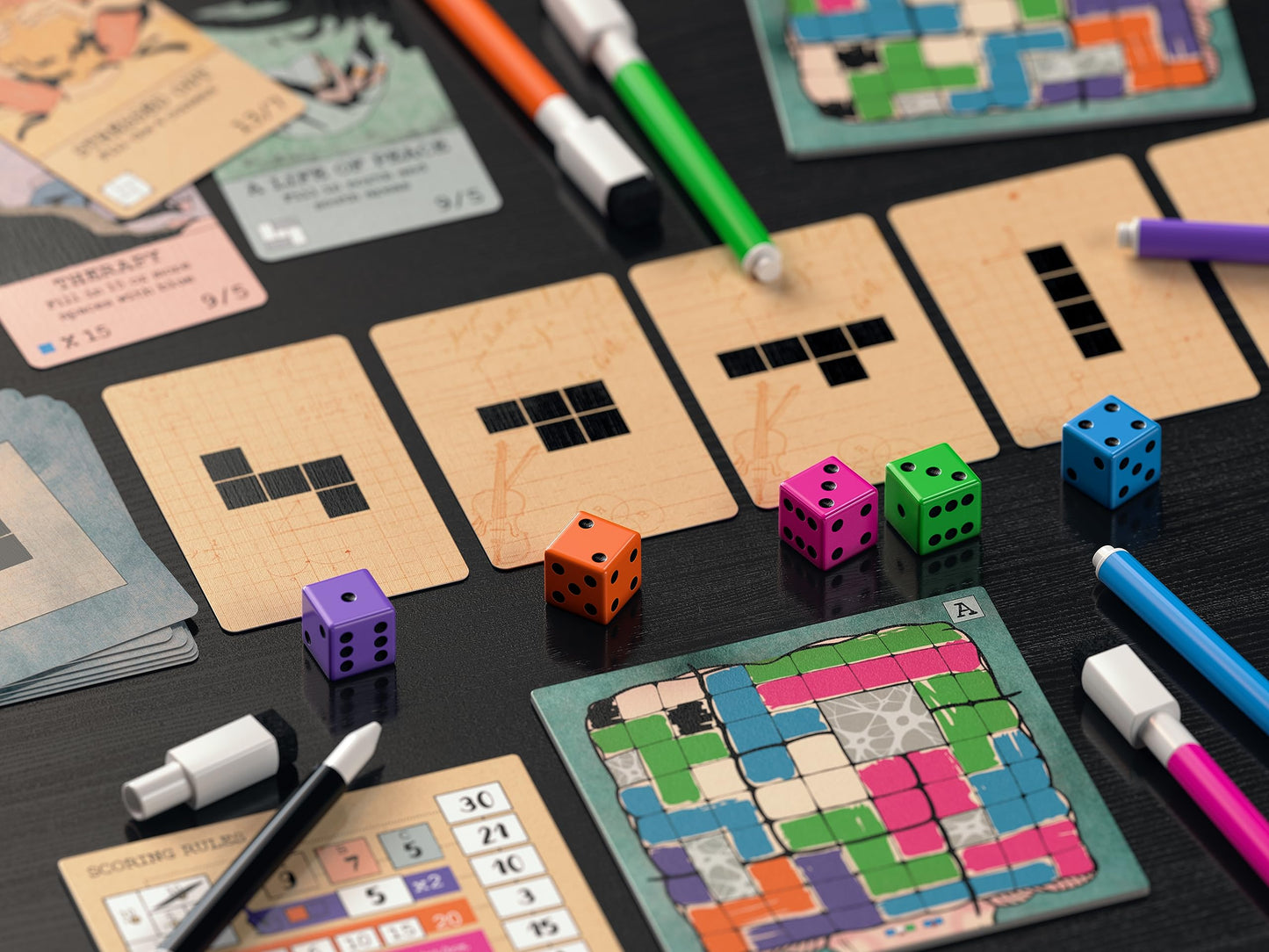 Allplay Mind Space Board Game - Polyomino Roll & Write - 1 to 5 Players - 30 Minute Play Time (Mind Space Base Game)