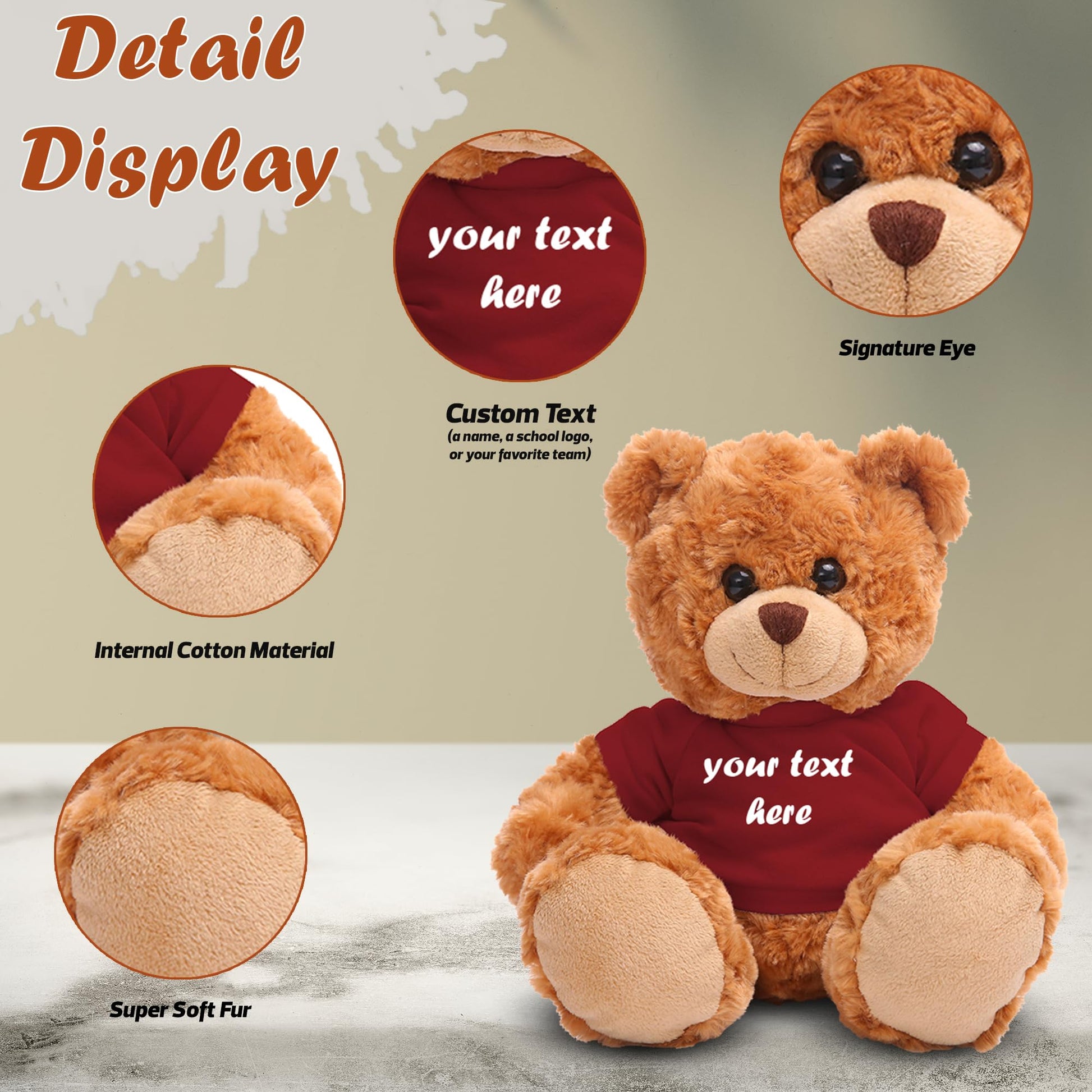 Plushland Teddy Bear 11 Inch, Stuffed Animal Personalized Gift - Great Present for Mothers Day, Valentine Day, Graduation, Birthday,Anniversary, get