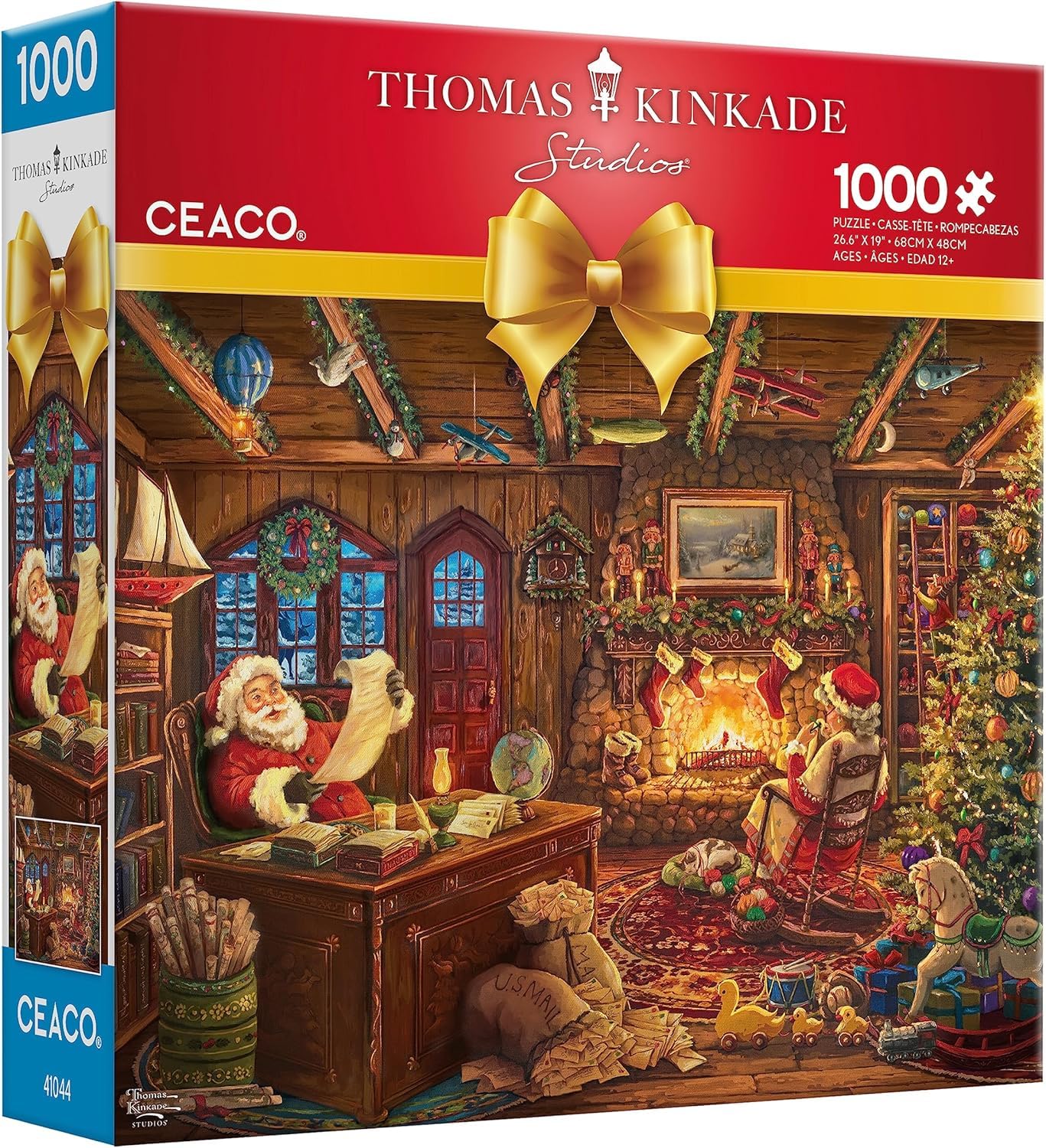 Ceaco - Thomas Kinkade Santa Checking His - 1000 Piece Puzzle for Adults