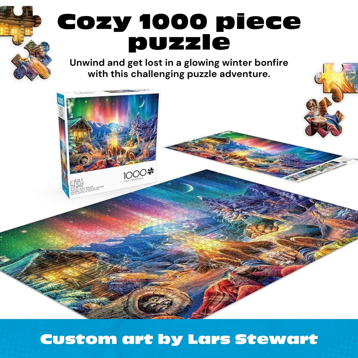 Buffalo Games - Winter's Night Bonfire - 1000 Piece Puzzle for Adults