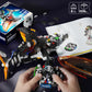 Punk Style Shark Building Set with Light, 1076-PCS Articulated Mechanical Jaws Fish Model with Display Stand, Ocean Predator Kit for Kids 8+